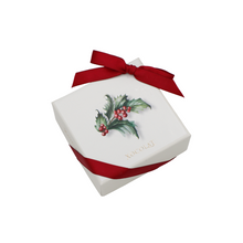 Laden Sie das Bild in den Galerie-Viewer, Weihnachtliche Bonbonniere mit Stechpalmen-Motiv und 4 Stück Konfekt
