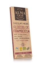 Laden Sie das Bild in den Galerie-Viewer, Alma do Cacau Edelbitterschokolade mit Himbeeren 60%