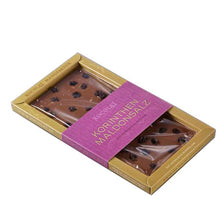 Laden Sie das Bild in den Galerie-Viewer, Gut aufgelegte Milchschokolade mit Korinthen und Maldonsalz