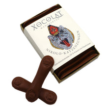 Laden Sie das Bild in den Galerie-Viewer, Xocolat Nikolo-Katzenzungen aus Haselnuss-Milchschokolade
