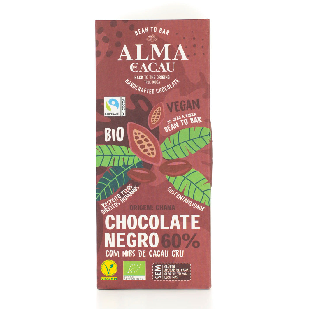 Alma do Cacau Edelbitterschokolade mit Kakaonibs 60%