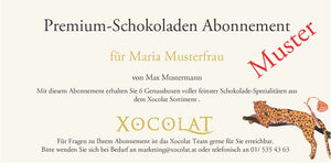 Xocolat Premium-Schokoladen Abonnement mit 6 Genussboxen