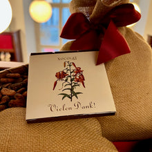 Load image into Gallery viewer, Xocolat Edelbitterschokolade mit Blumendruck - Vielen Dank!
