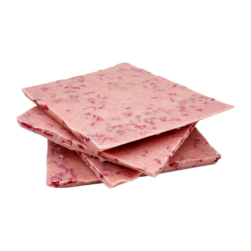 Weiße Schokolade mit Himbeerstückchen