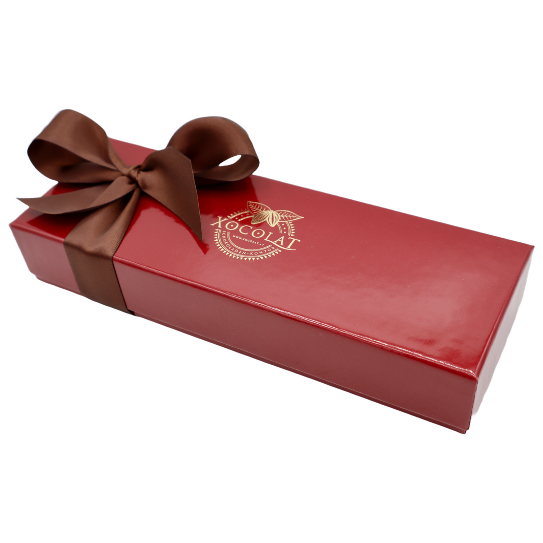 Xocolat Bonbonniere Bordeauxrot mit 12 Stk Konfekt