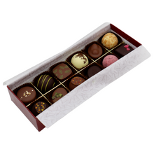 Laden Sie das Bild in den Galerie-Viewer, Xocolat Bonbonniere Bordeauxrot mit 12 Stk Konfekt offen
