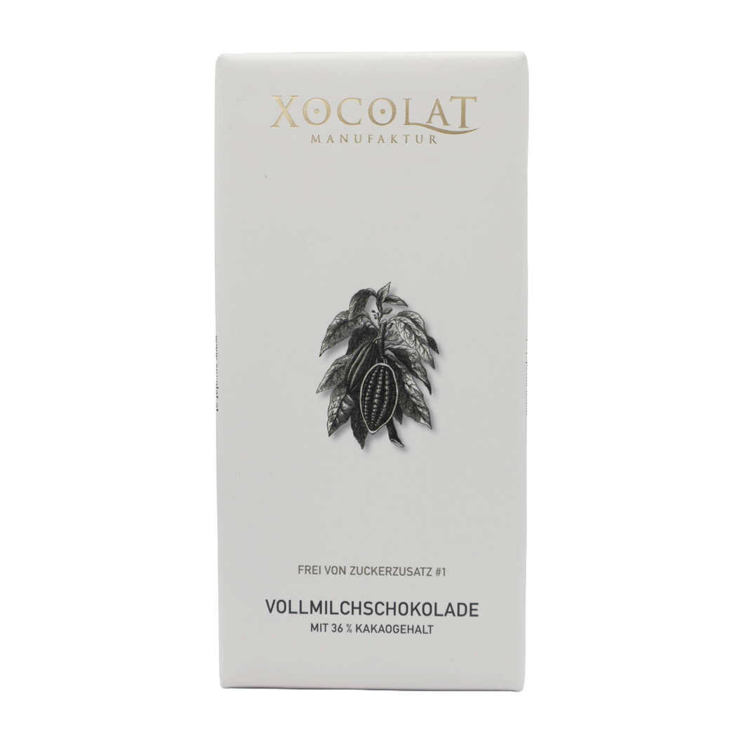 Xocolat Vollmilchschokolade 36% ohne Zuckerzusatz