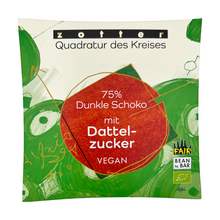 Laden Sie das Bild in den Galerie-Viewer, Zotter "Quadratur des Kreises" Dunkle Schokolade mit Dattelzucker 75%
