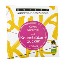 Laden Sie das Bild in den Galerie-Viewer, Zotter "Quadratur des Kreises" Vegane Milchschokolade mit Kokos-Karamell mit Kokosblütenzucker 40%
