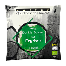 Laden Sie das Bild in den Galerie-Viewer, Zotter "Quadratur des Kreises" Dunkle Schokolade mit Erythrit 75%
