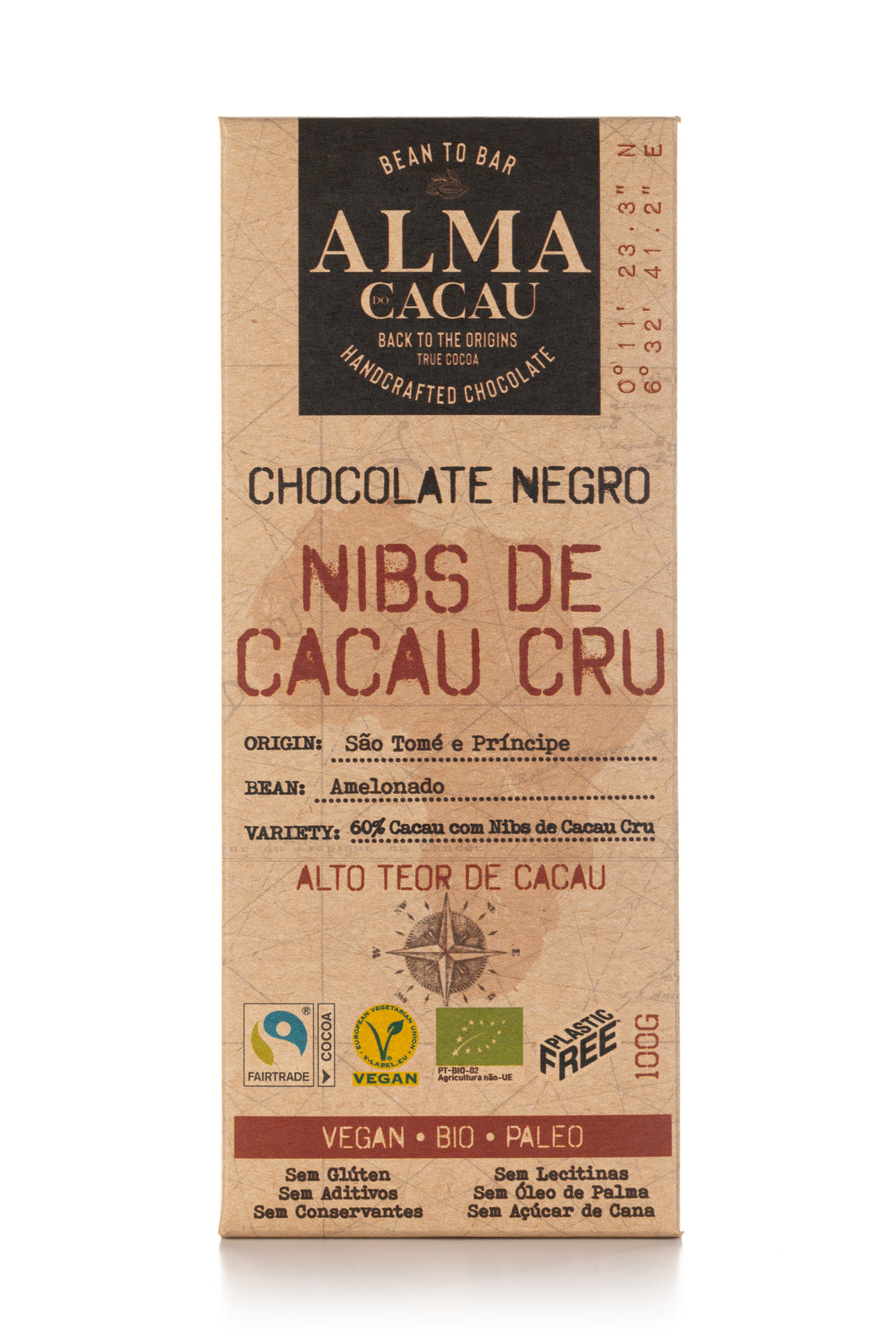 Alma do Cacau Edelbitterschokolade mit Kakaonibs 60%