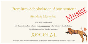 Xocolat Premium-Schokoladen Abonnement mit 3 Genussboxen
