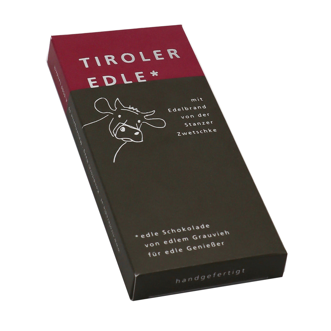 Tiroler Edle Edelbitterschokolade mit Zwetschkenbrand