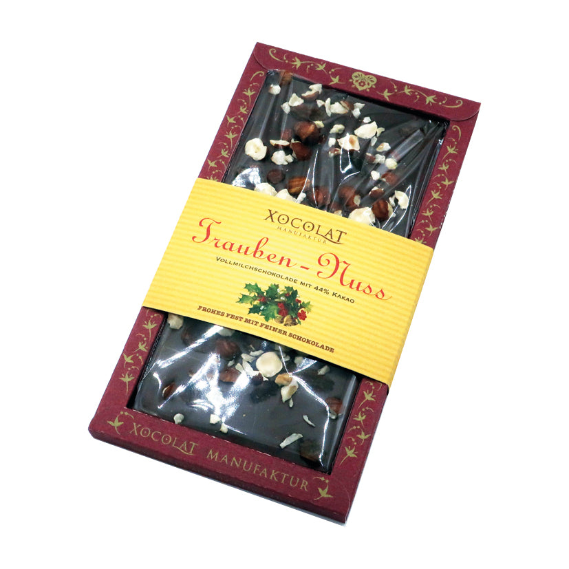 Weihnachtsschokolade Trauben-Nuss