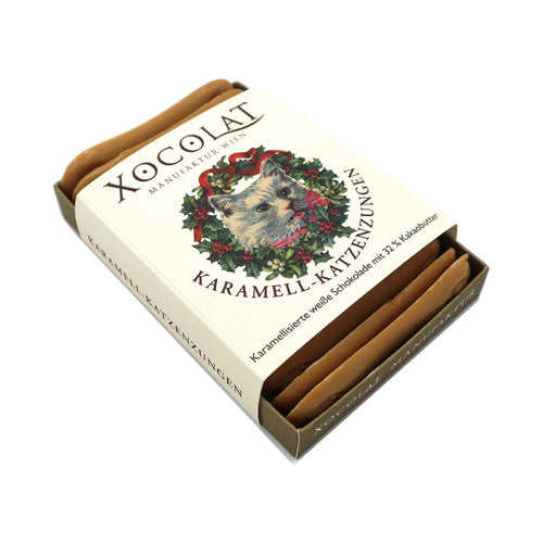 Xocolat Weihnachts-Katzenzugnen aus Karamellschokolade